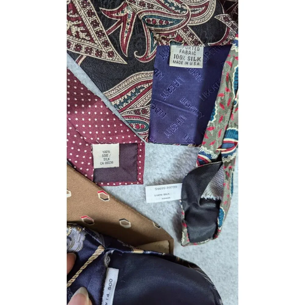Chloe Mercedes Lanvin Liberty Oscar De La Renta Designer Neck Tie Lot of 5 Silk‎